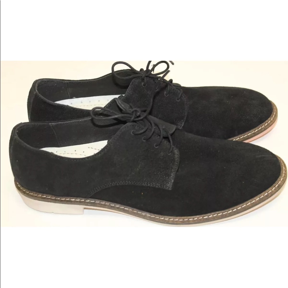 NWOT Attitude Men Suede Black Brogue Oxford Shoes Size 11
